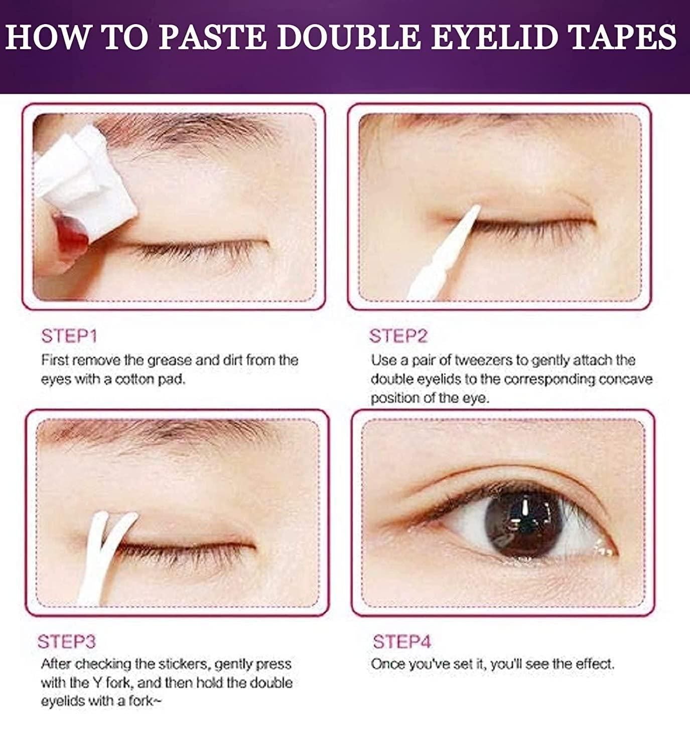 Eyelid Tape For Hooded Eyes Makeup Eyelid Tape Tools Sticker Strips With Fork