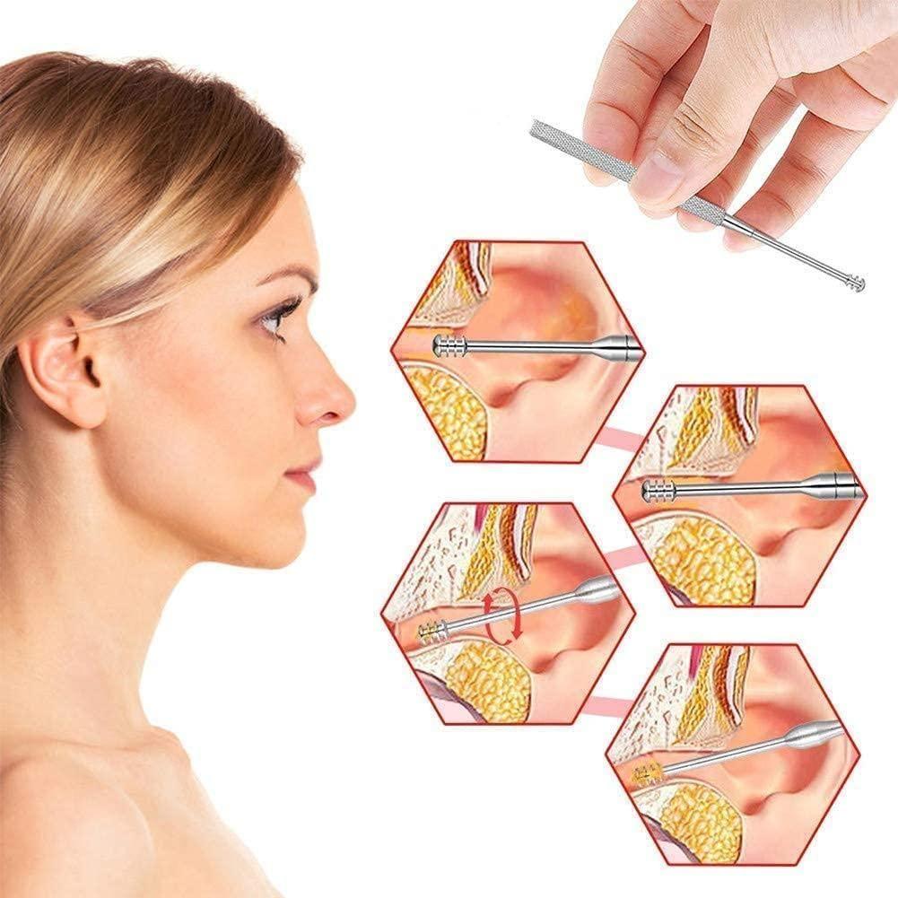 6 Pieces Ear Wax Removal Smooth Stainless Steel Kit