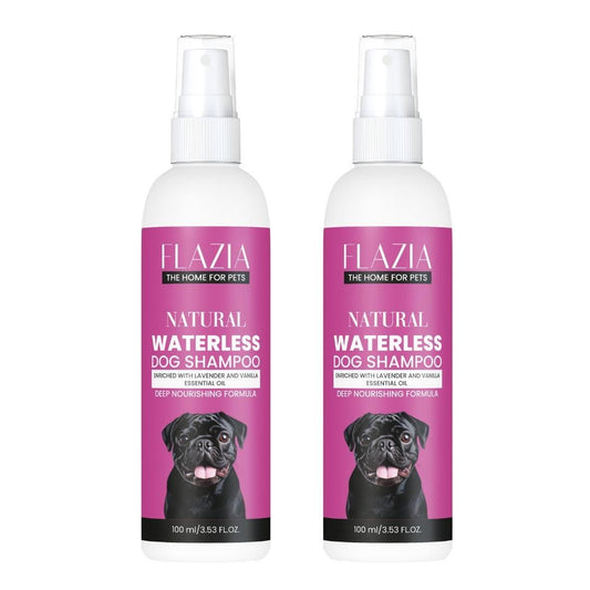 Flazia Pets Natural Waterless Dog Shampoo 100 ml (Pack of 2)