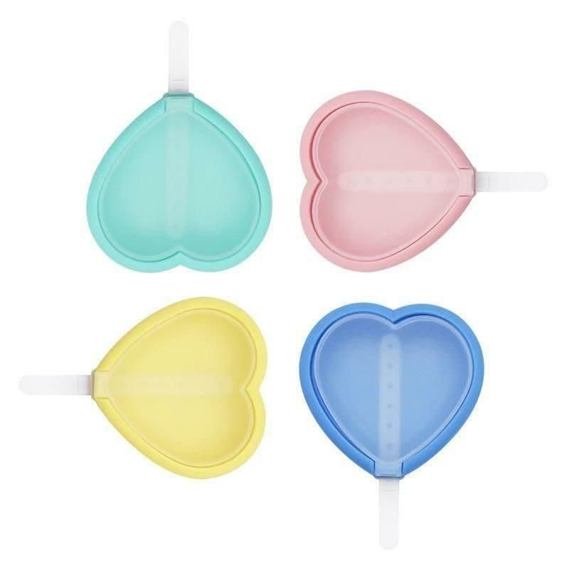 Silicone Heart Shape Lollipop Candy Mould with Sticks (Pack of 4)