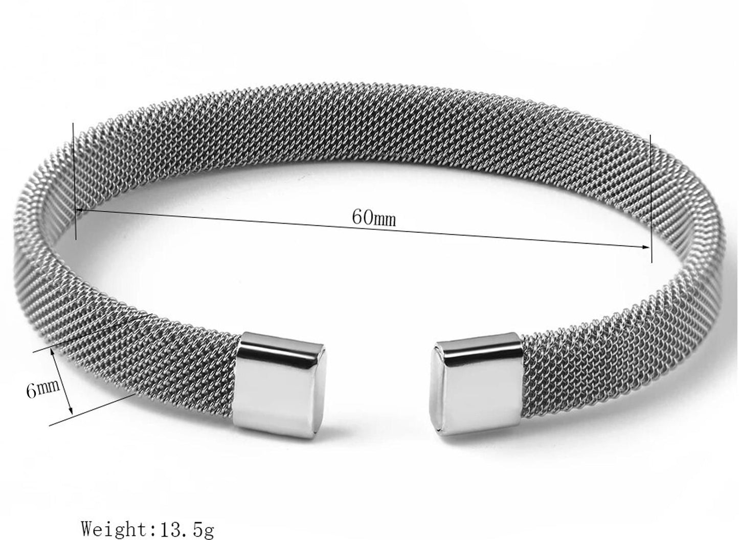 Fashion Frill Unisex Mesh Silver Plated Cuff Bracelet