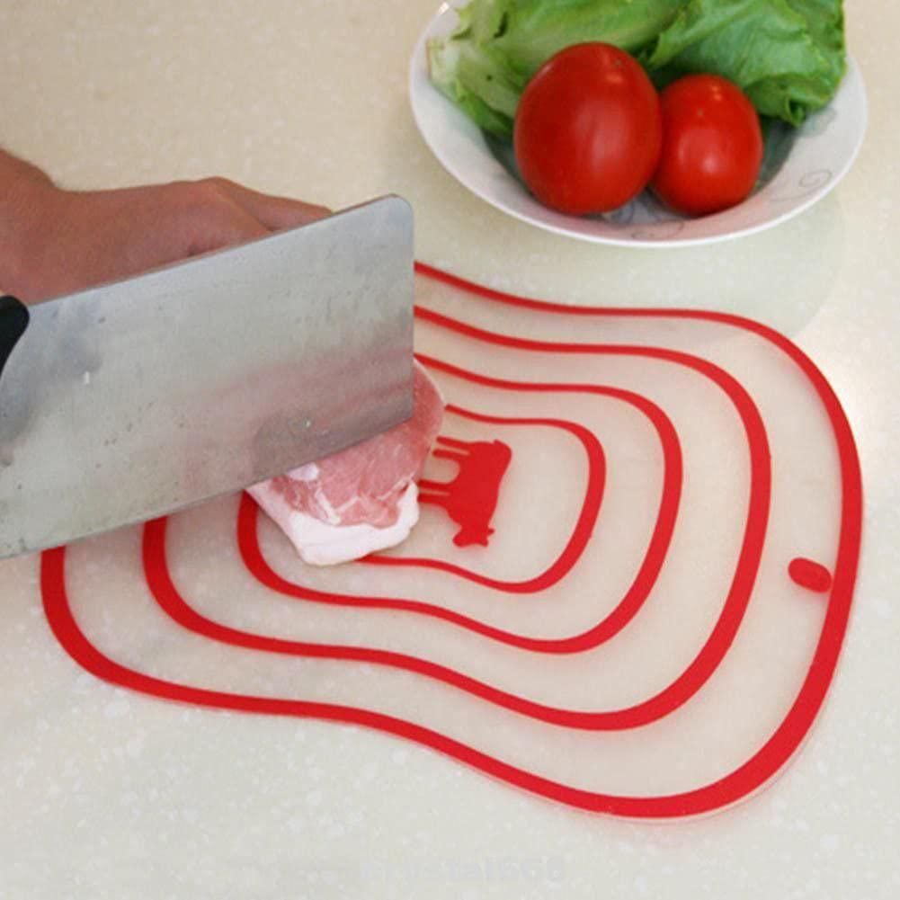 Chopping Mat Non-Slip Thin Clear Flexible Plastic Cutting Board (Pack of 2)