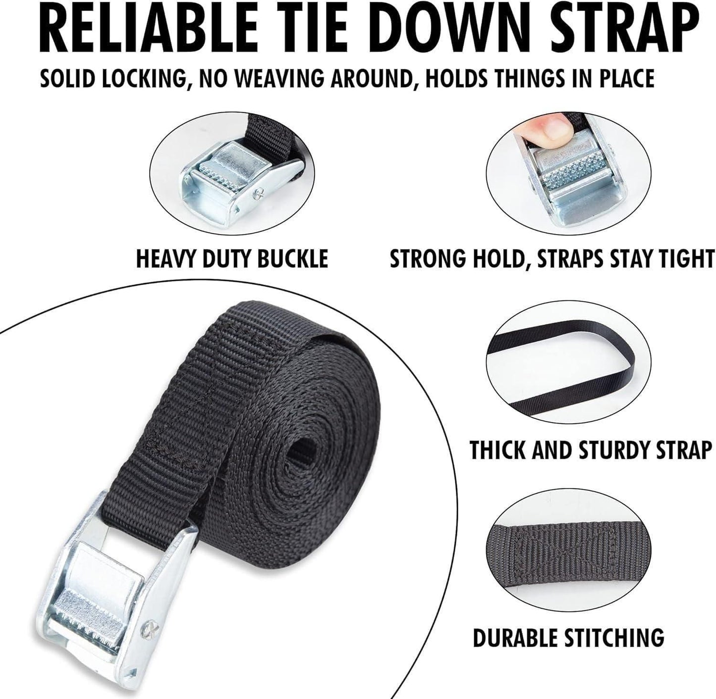 Tie-Down Strap Luggage Accessories Traveller Heavy Duty Lashing Straps Adjustable